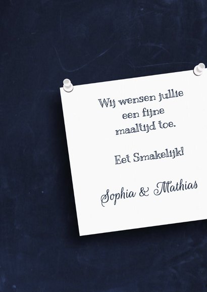 Menukaart Trouwen Schoolbord 2