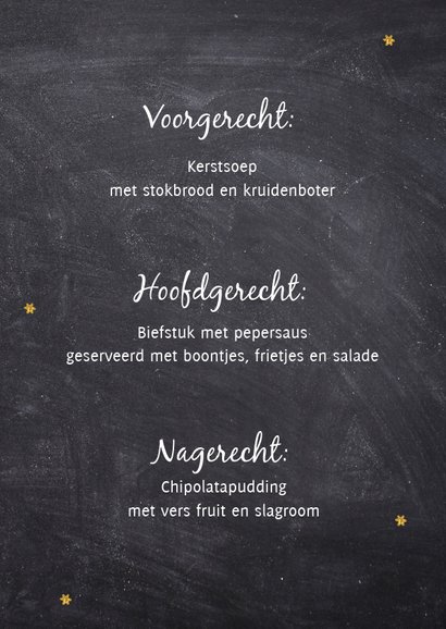Menukaart voor de kerst 3