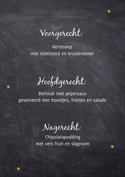 Menukaart voor de kerst 3