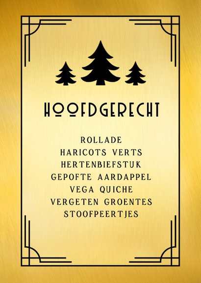 Menukaart voor het kerstdiner in filmposter Art-deco stijl 3