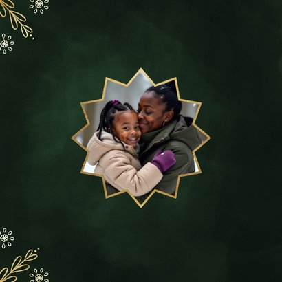 Merry christmas sneeuwvlok typografie met goudfolie 2