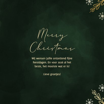 Merry christmas sneeuwvlok typografie met goudfolie 3