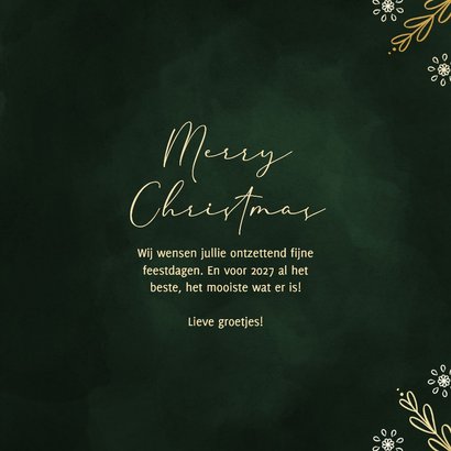 Merry christmas sneeuwvlok typografie met goudfolie 3