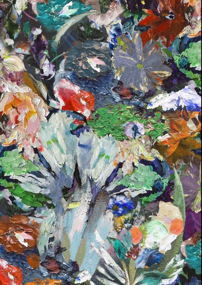 Merry little Christmas bloemen Kunst kerstkaart 2