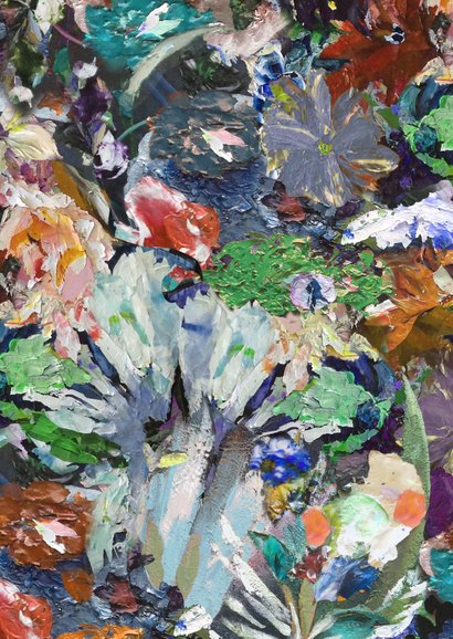 Merry little Christmas bloemen Kunst kerstkaart Achterkant