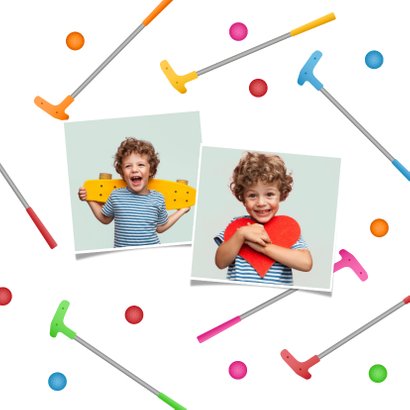 Minigolf Kindergeburtstag Einladungskarte mit Foto 2