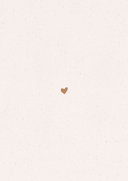 Minimalistisch beige geboortekaartje met papiertextuur Achterkant