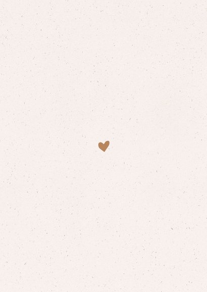 Minimalistisch beige geboortekaartje met papiertextuur Achterkant