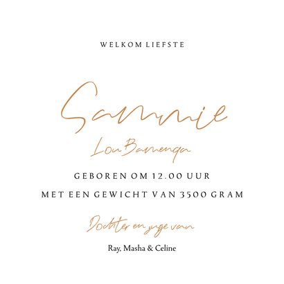 Minimalistisch geboortekaartje sterrenbeeld kreeft goudfolie 3