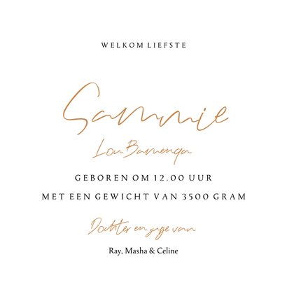 Minimalistisch geboortekaartje sterrenbeeld kreeft goudfolie 3