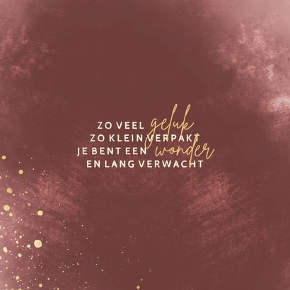 Minimalistisch geboortekaartje terra roze stijlvol 2