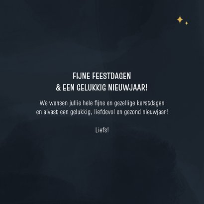 Minimalistisch kerstkaartje groot jaartal goud donkerblauw 3