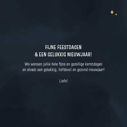 Minimalistisch kerstkaartje groot jaartal goud donkerblauw 3