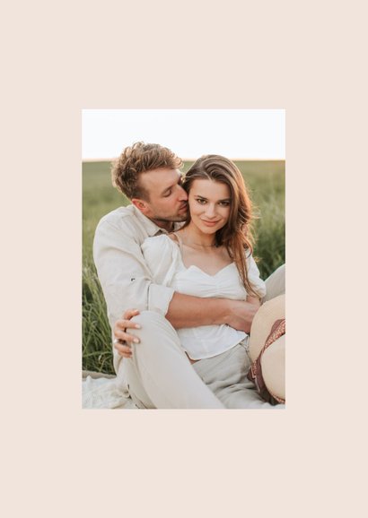 Minimalistisch save the date trouwkaart hartje koper 2