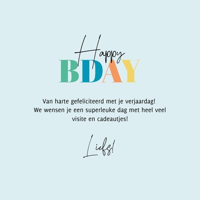 Minimalistisch verjaardagskaartje wit bday stoer 3