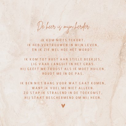 Minimalistische communiekaart met koper foliedruk marmer 2