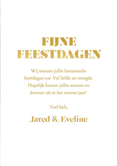 Minimalistische kerstkaart met eigen fotos en gouden 2027 3