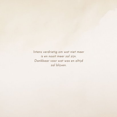 Minimalistische neutrale rouwkaart met beige waterverf 2