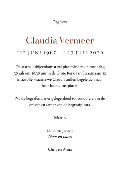 Minimalistische rouwkaart lijnillustratie klaproos vlinders 3