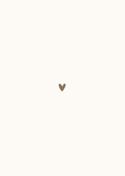 Minimalistische trouwkaart beige met bruin save the date Achterkant
