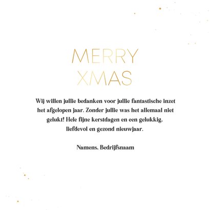 Minimalistische zakelijke kerstkaart merry xmas goudfolie 3