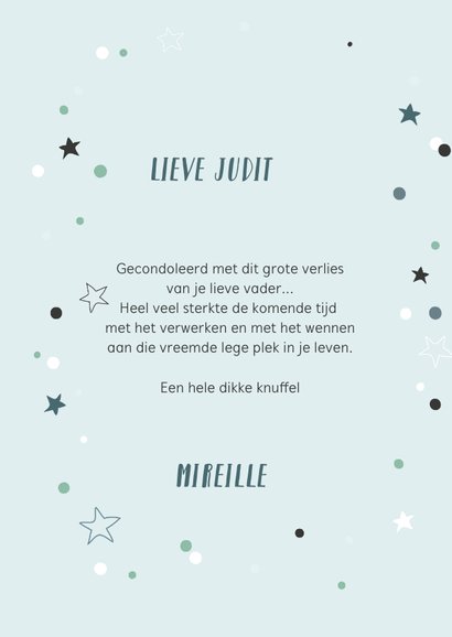 Mintgroene condoleance kaart met spreuk 3