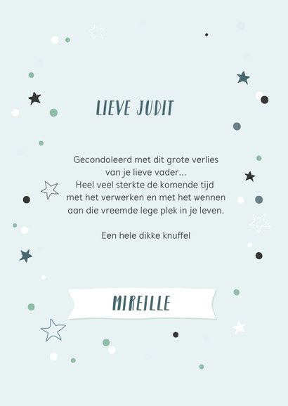 Mintgroene condoleance kaart met spreuk 3