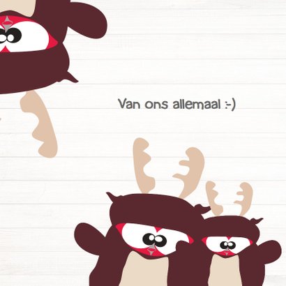 Mo Cards kerstkaart uil rendier 3