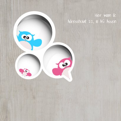 Mo Cards uiltjes gezin lief geboortekaartje 2