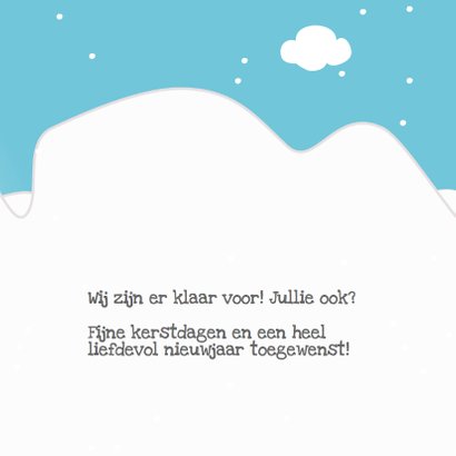 Mocards sneeuw kerst slee kaart 3