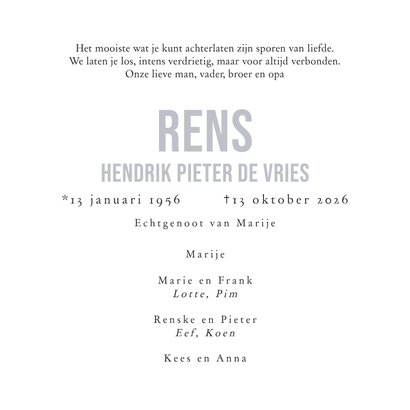 Moderen rouwkaart vierkant landschap 4 foto's silhouet vogel 3