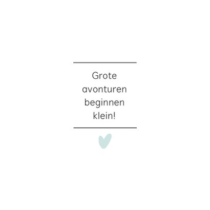 Modern en lief geboortekaartje met blauw hartje 2