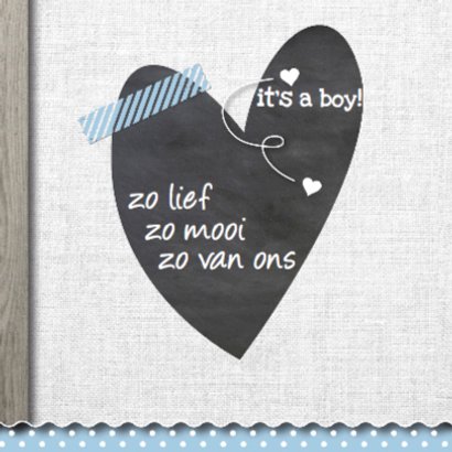Modern geboortekaartje jongen hout 2