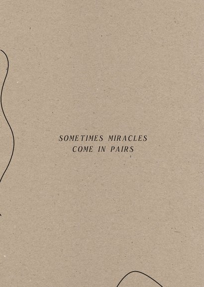 Modern geboortekaartje kraft met zwarte lijnen en tekst 2