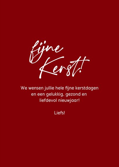 Modern kerstkaartje rood roze streepjes met foto 3