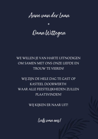 Modern klassieke trouwkaart 3