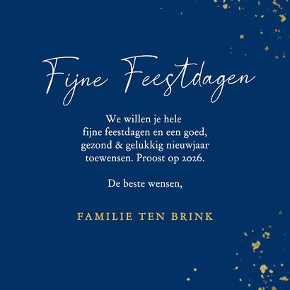 Modern nieuwjaarskaartje marmeren 2026 donker blauw 3