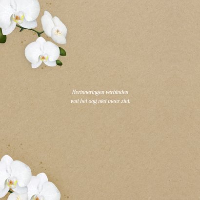 Moderne condoleancekaart met witte orchidee  2
