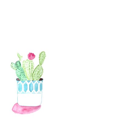 Moderne felicitatie kaart nieuw huis met cactus! 2