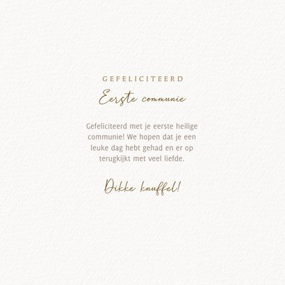 Moderne felicitatiekaart eerste communie met eucalyptus 3