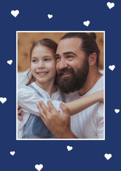 Moderne fotokaart blauw vaderdag met hartje 2