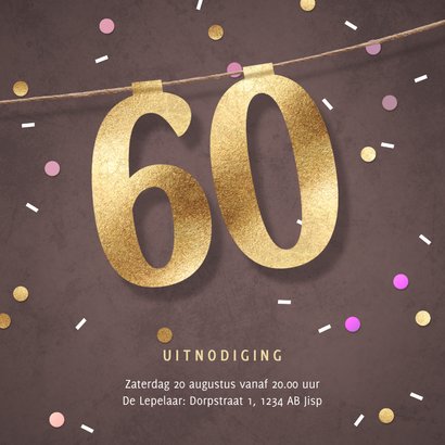 Moderne jubileum uitnodiging 60 jaar koort getal 2
