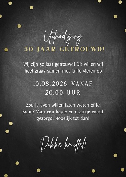 Moderne jubileumkaart 50 jaar met confetti en foto's 3