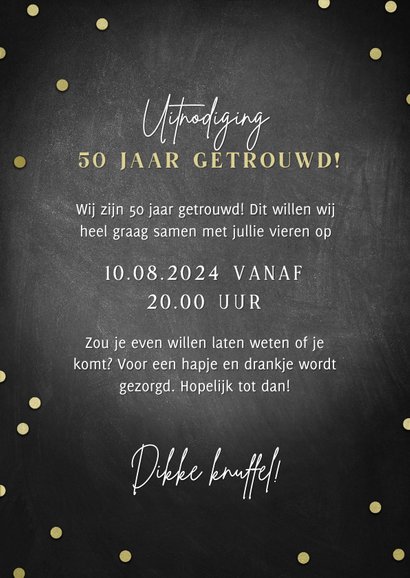 Moderne jubileumkaart 50 jaar met confetti en foto's 3