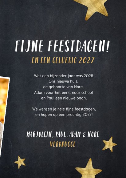 Moderne kerstkaart fotocollage met hoogtepunten 2026 3