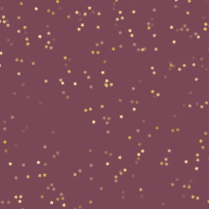 Moderne kerstkaart geschilderde kerstboom sterren goud Achterkant