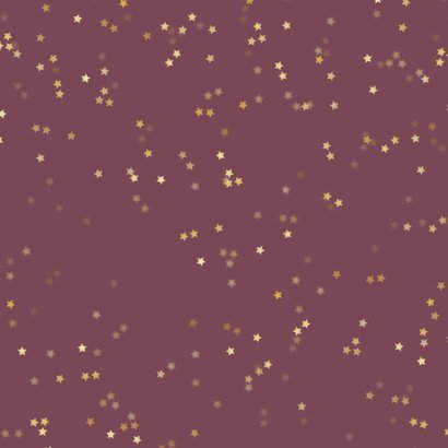Moderne kerstkaart geschilderde kerstboom sterren goud Achterkant