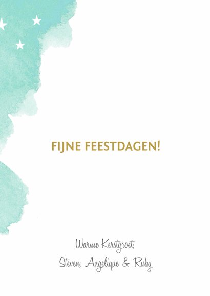 Moderne kerstkaart hart aquarel 3