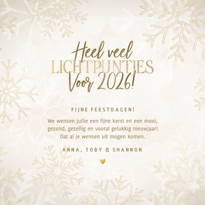 Moderne kerstkaart heel veel lichtpuntjes voor 2026 3