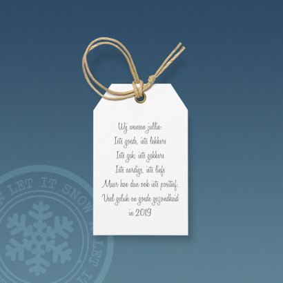 Moderne kerstkaart label hout 2